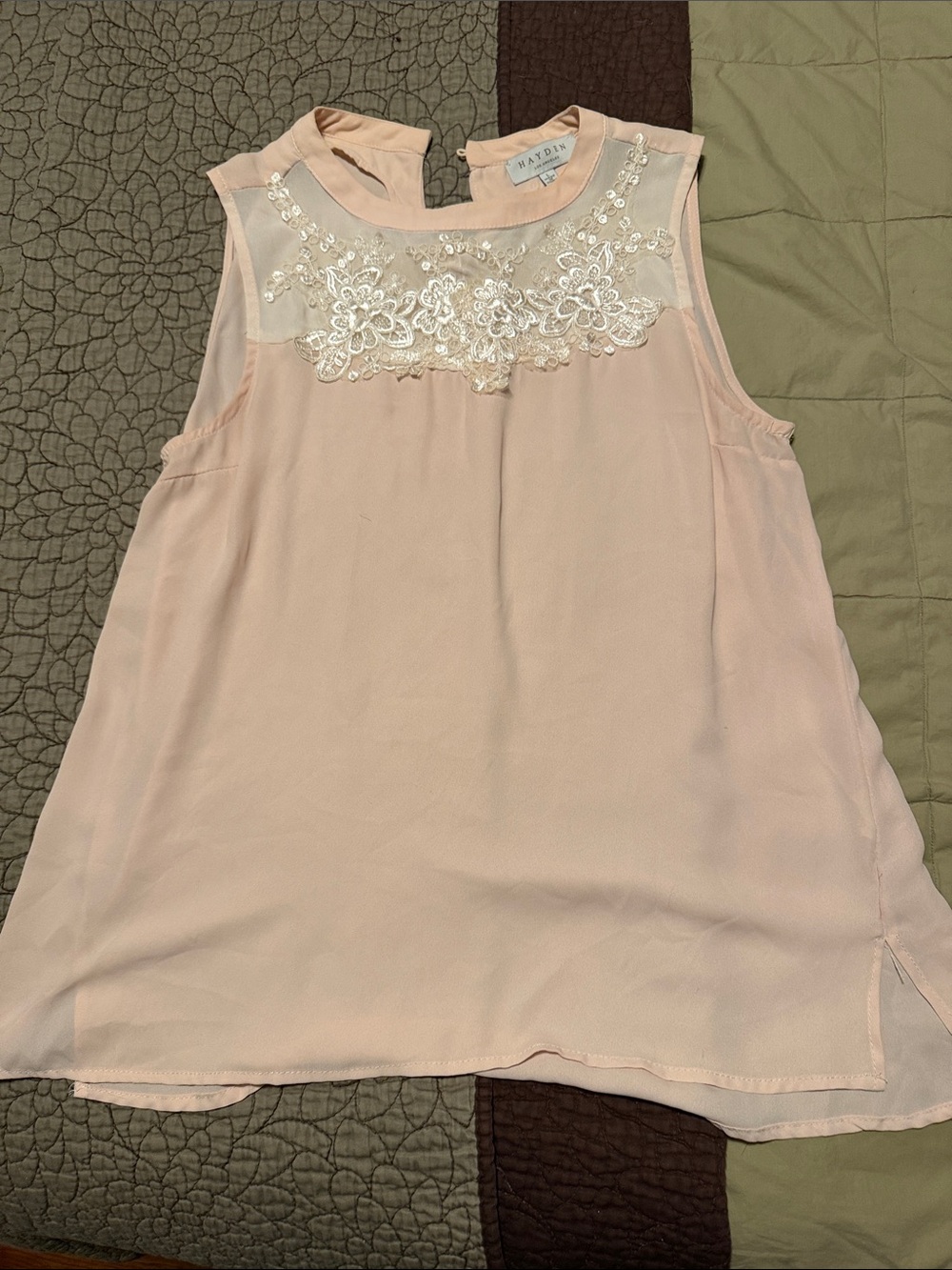 Hayden Blush Large Pink Sleeveless Lace Camisole